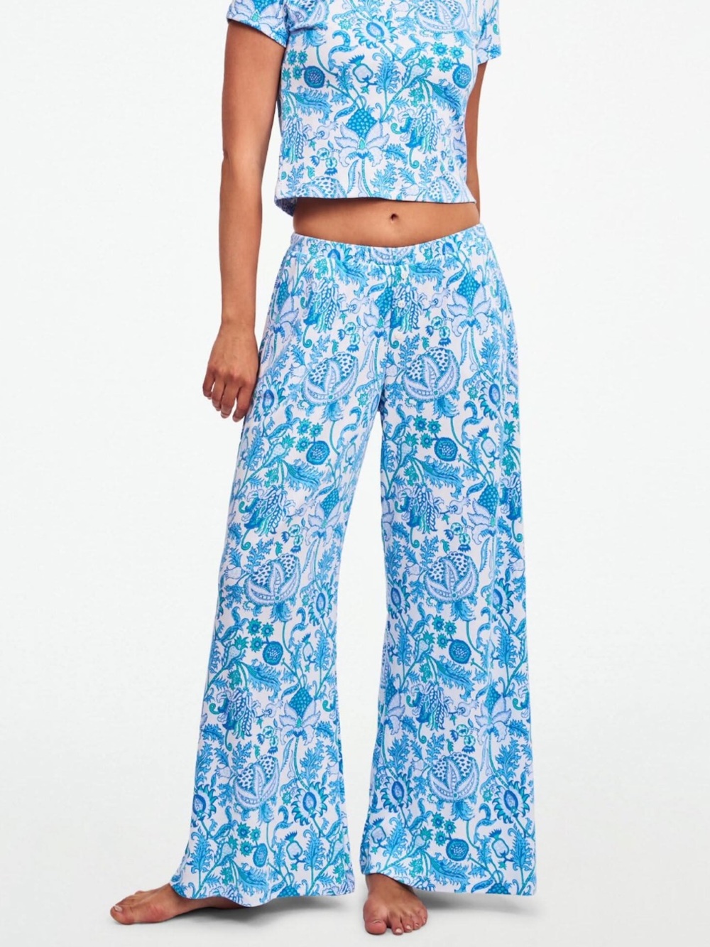 Roller Rabbit Amanda Boden Pant Pima Cotton in Blue Size Med NWT